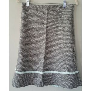 GAP Wool Blend Skirt 4 Bell A Line Tweed Ruffle Size 4 Work Business Preppy
